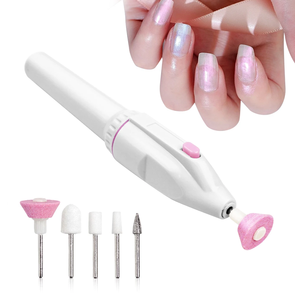 

Professional Fingernail Toenail Art Polisher 5 in 1 Electric Nail Drill Polish Kit, White