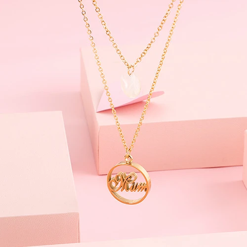 

RFJEWEL Wholesale Hot selling Multi-layers personalized name necklace Gold silver with Shell pendant necklaces for women female