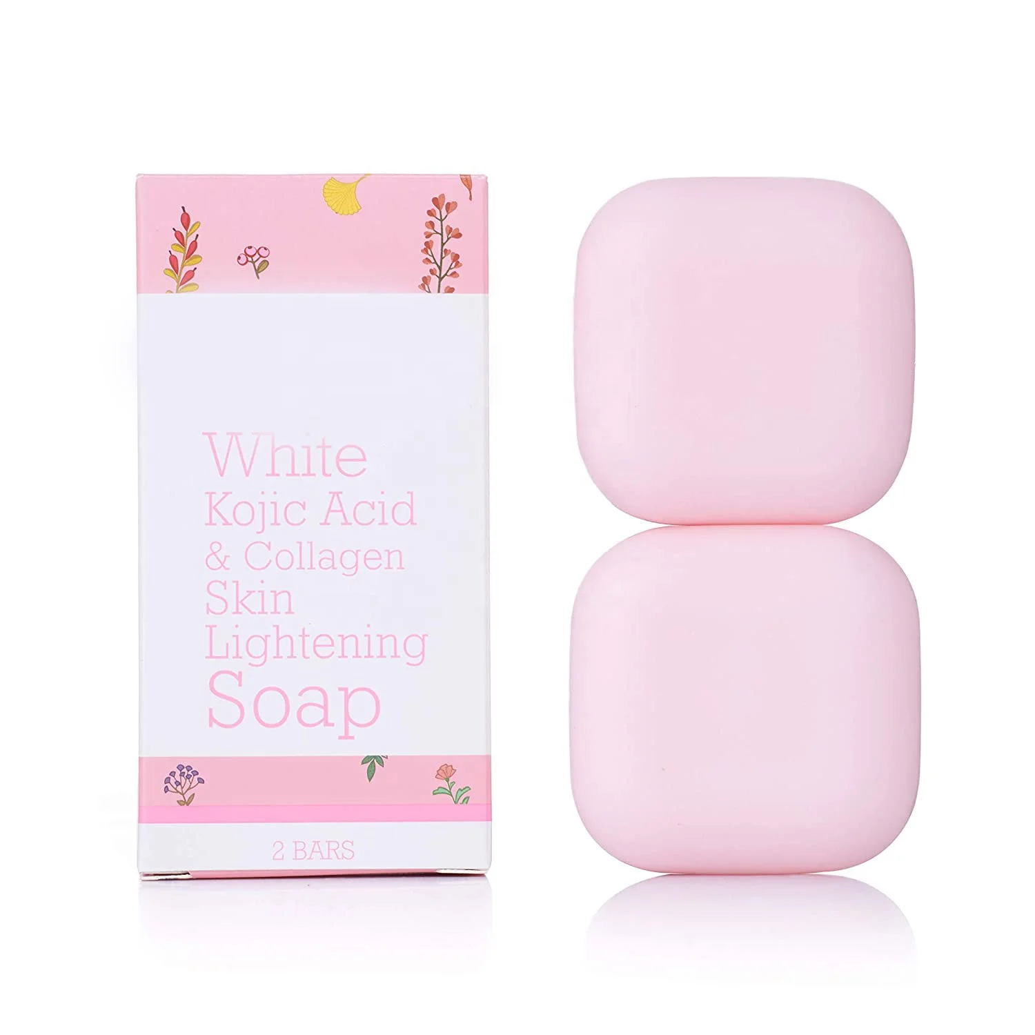 

White Kojic Acid&Collagen Skin Lightening Soap 2 Bars Fights Dullness&Restores Moisture Leaving Skin Soft Beautiful and Glowing