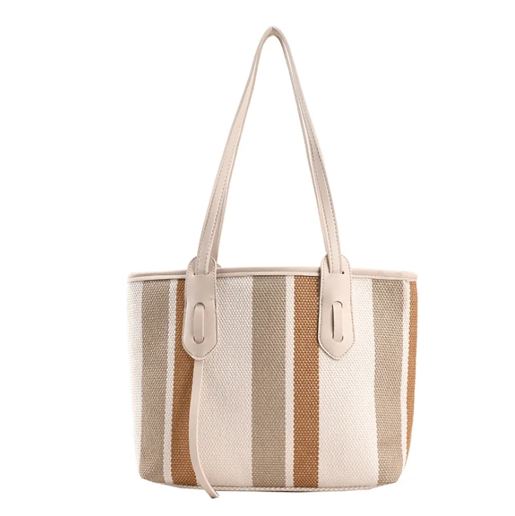 

Fashionable Stripe Tote Bag Canvas Tote Hand Bags Canvas Handbags Women, 4 colors