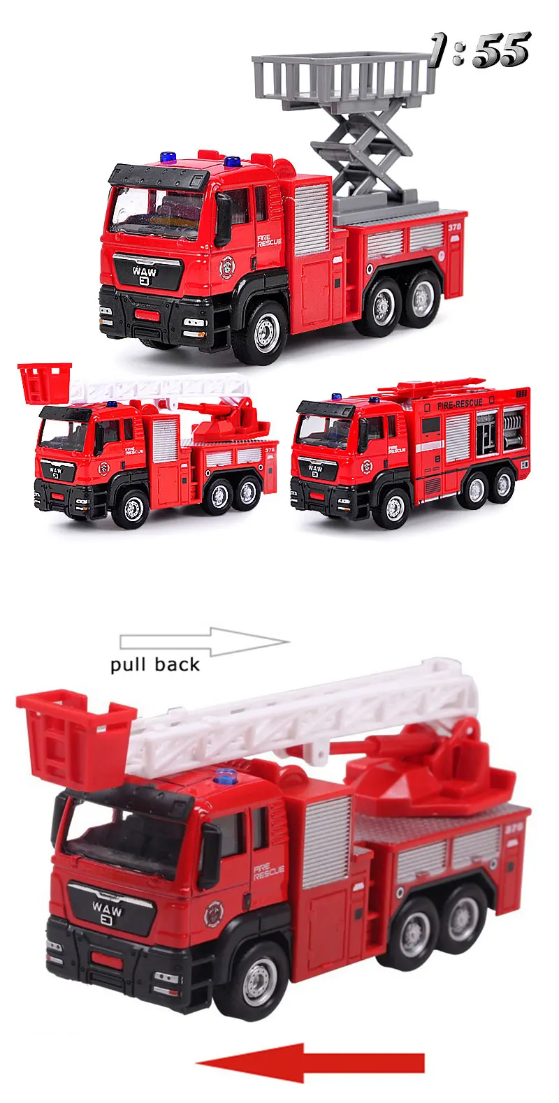 1/55 Fire Rescue Series Alloy Car 