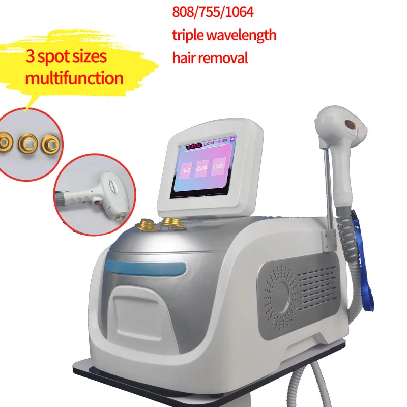 

2021 Newest Triple Laser 755nm 808nm 1064nm 3 Wavelength Portable Diode Laser Hair Removal Machine