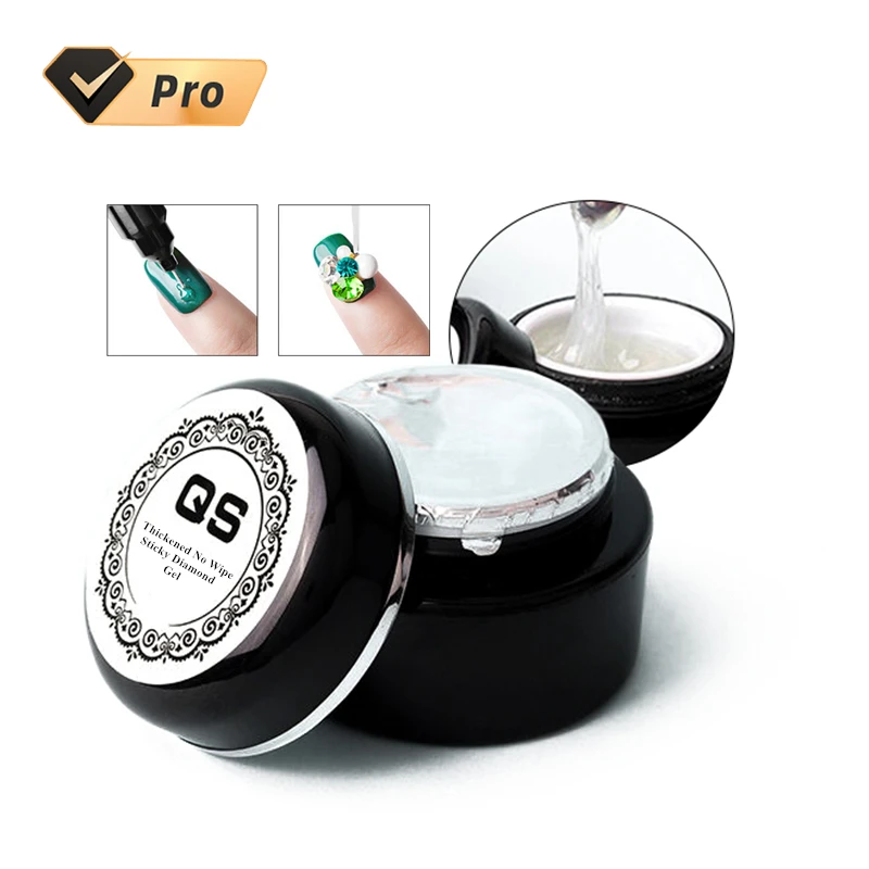 

QSHY Custom Logo Private Label Wholesale UV LED Soak Off Nail Art Stick No Wiping Diamond Glue Gel Polish