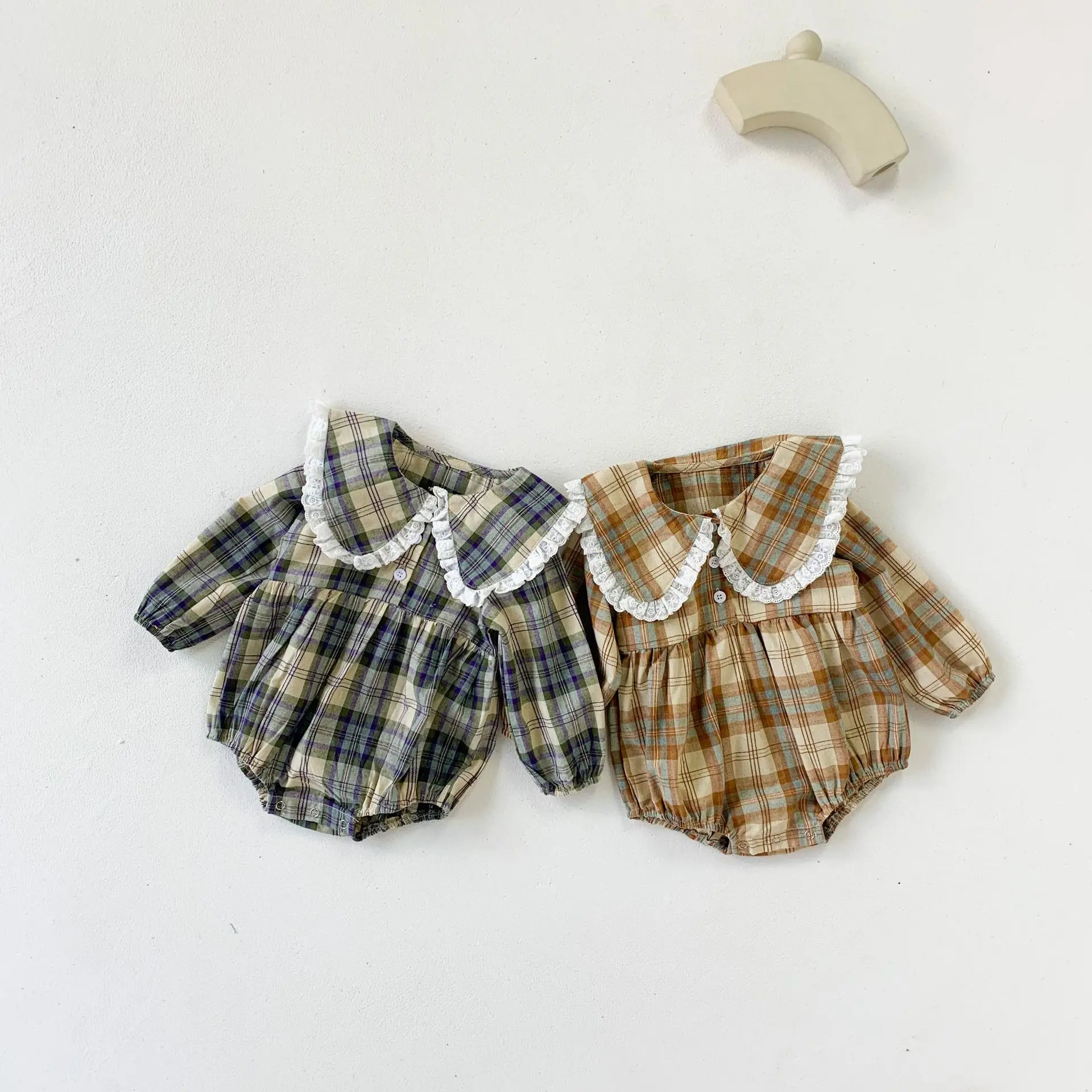 

2021 New Arrival Cute Baby Girl Clothes Spring Cotton baby clothes rompers 3-6 months Plaid long sleeve newborn baby rompers, Floral