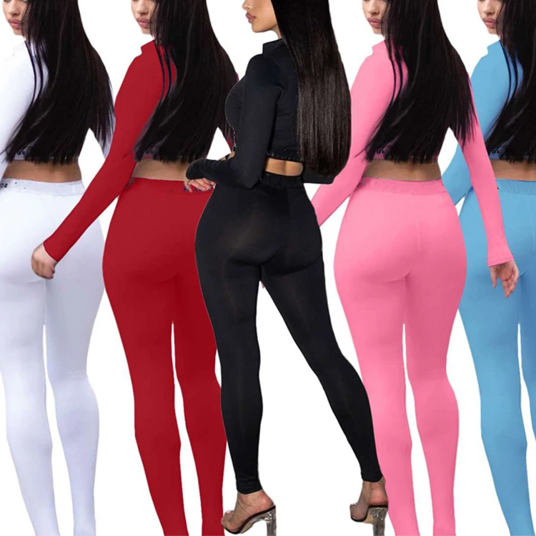 

2023 custom gym fitness yoga sets activewear 2 piece long sleeve crop top and leggings set for women