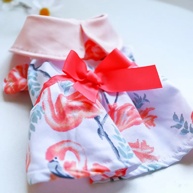 

2020 Hot sales dog cloth luxury butterfly pet cloth spring cloth for dog and cat very lovely floral skirt