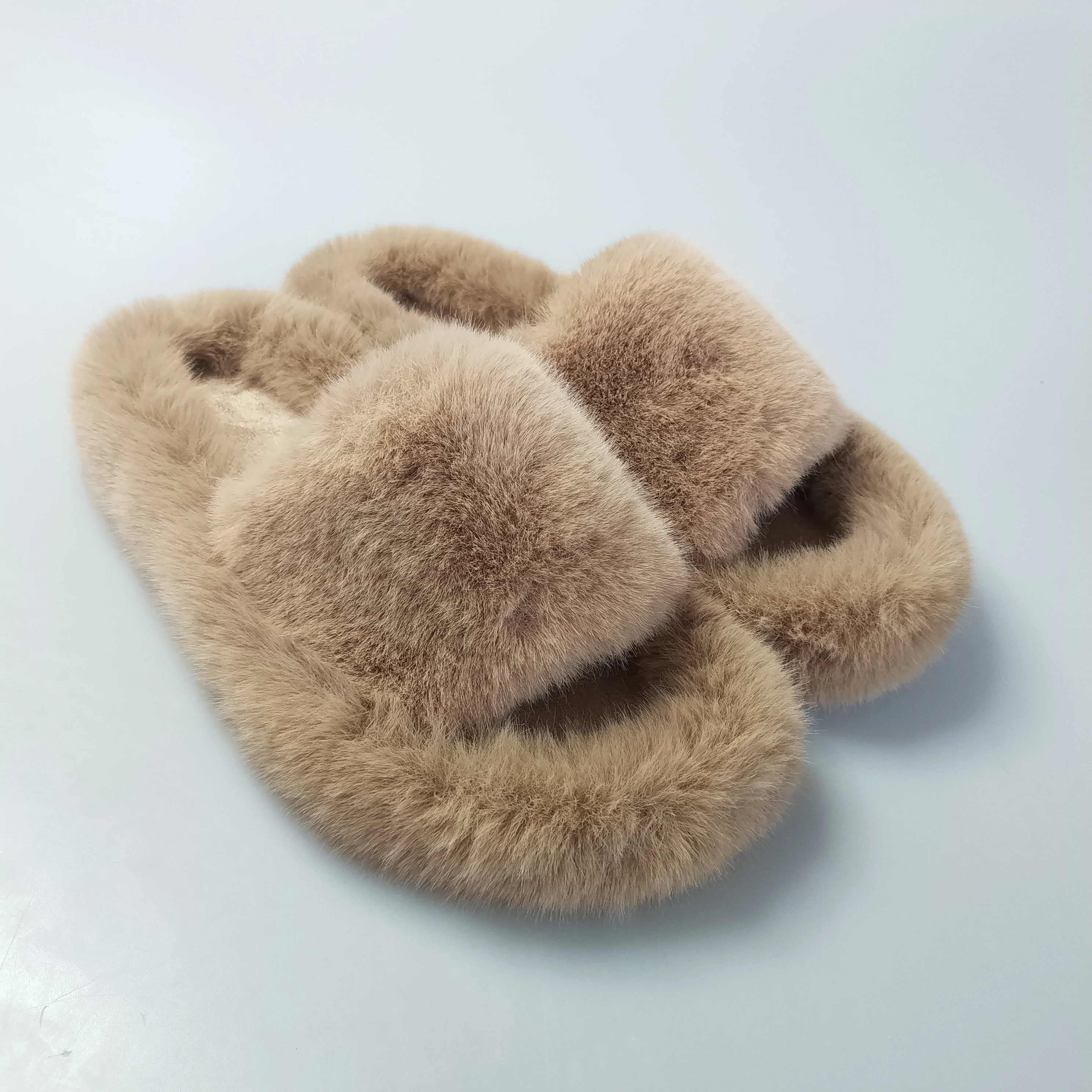 

PDEP 2020 unique design comfortable hairy fashion home and outdoors cheap big size slippers for women sandals, White,brown,yellow,biue,red,black