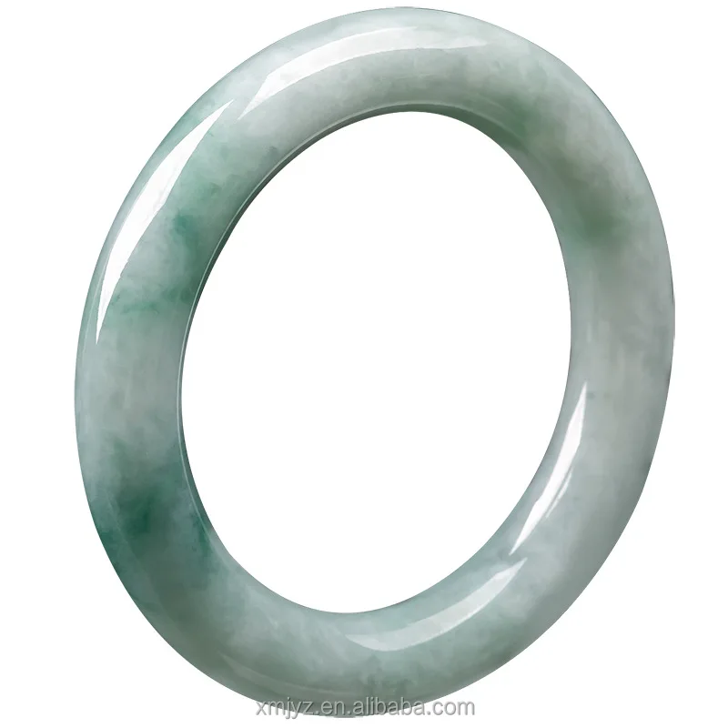 

Certified Grade A Single Item Myanmar Natural Jade Floating Green Ring Waxy Jade Bracelet Women's Jade