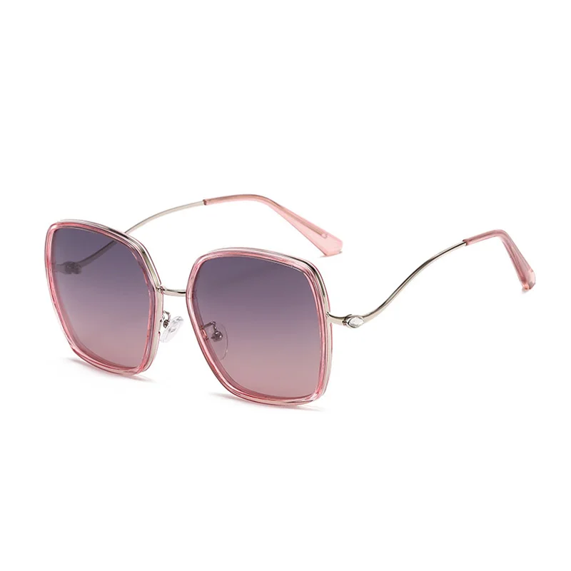 

2021 new point brick legs personality polarized sunglasses ladies retro big frame sunglasses fashion web celebrity street shot g