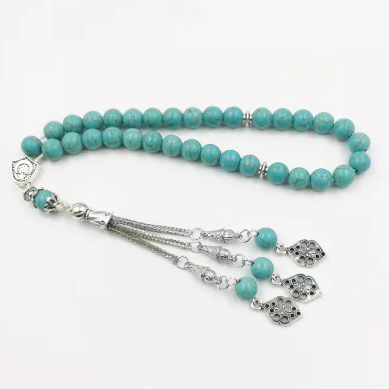 

Tasbih bule Turquoise stone rosary beads misbaha islamic Bracelets Eid gift arabic fashion accessories on hand