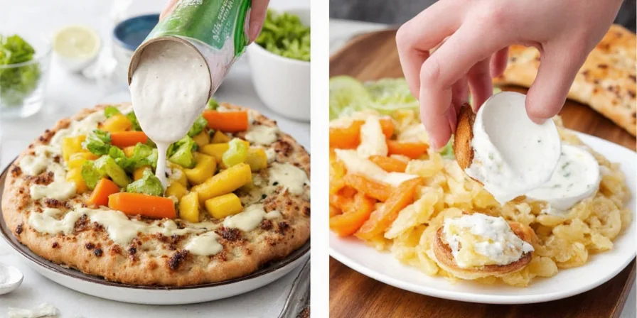 Ranch dressing on a plate with chips