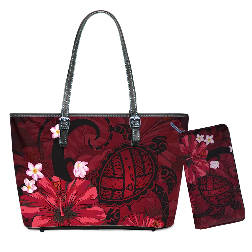 

Latest Polynesian Ladies Hand Bags Red Hawaii Hibiscus Pattern Fashion Bags Hand Bags Women Handbags Custom Hand Bahs With Logo, Customized color
