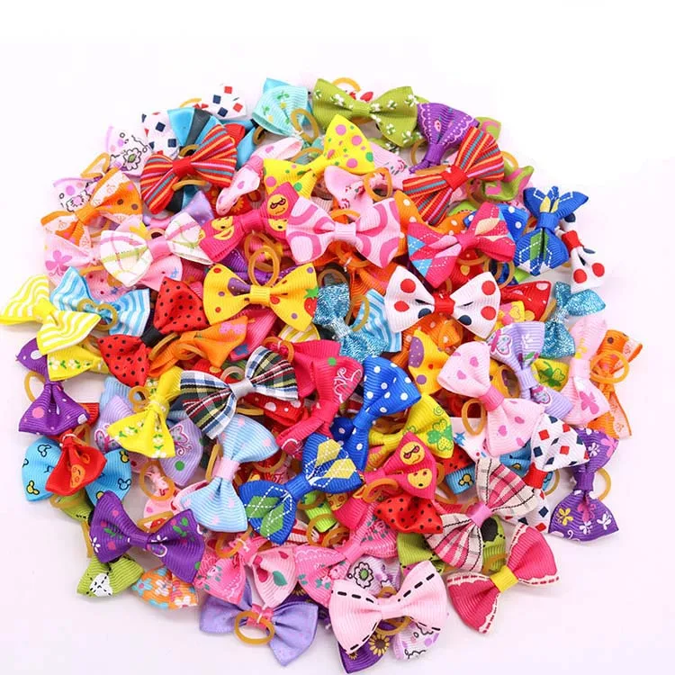 
Wholesale Colorful Pet Dog and Cat Accessories Random Dog Hair Bows 