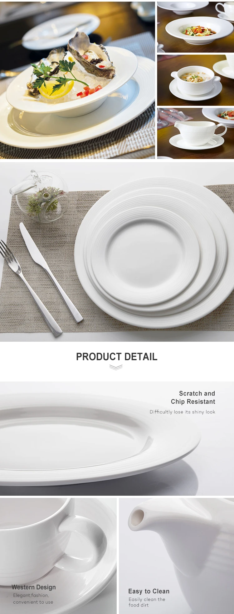 Luxury Dinnerware Sets, Good Price Porcelain Tableware, White Tableware Dinner Sets/