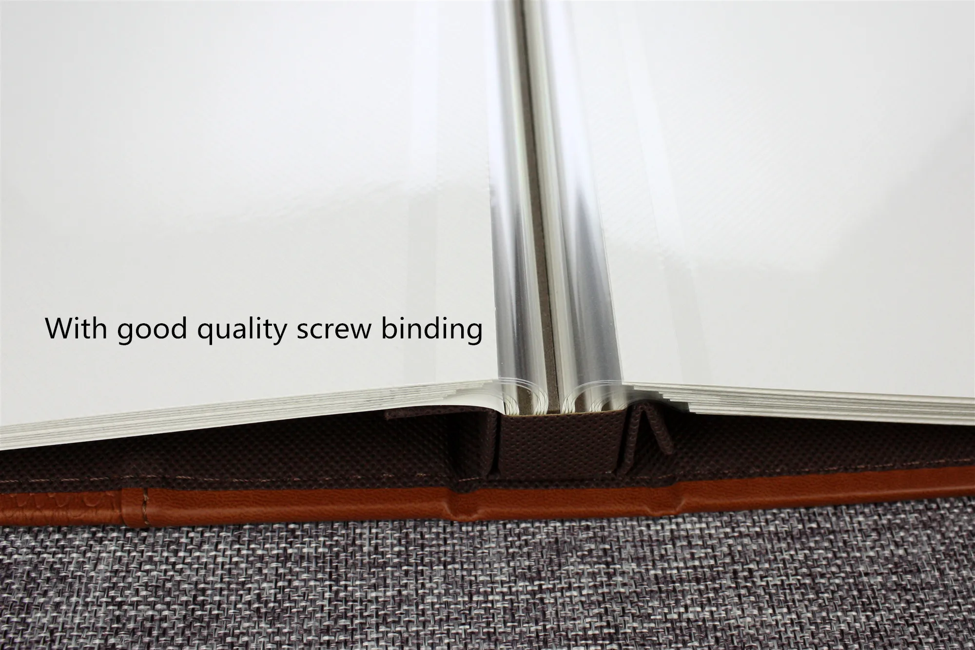 Embossed Logo Leather Cover Photo Album 12x12 Self Adhesive Scrapbook