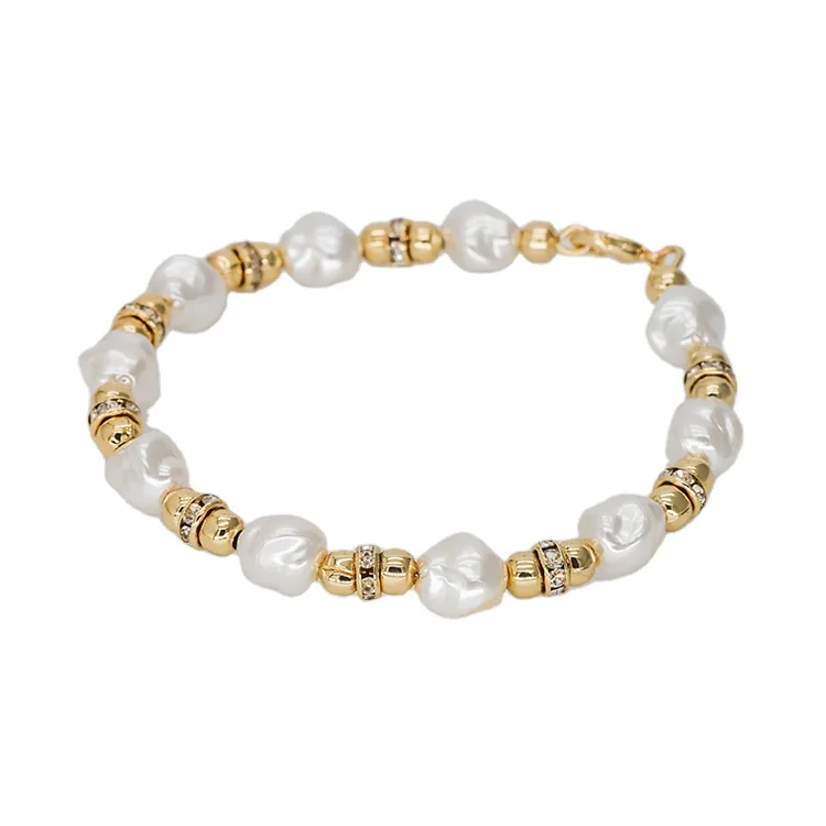 

Gorgeous fresh water pearl bracelet delicate  diameter gold bangles jewelry gift for wedding anniversary