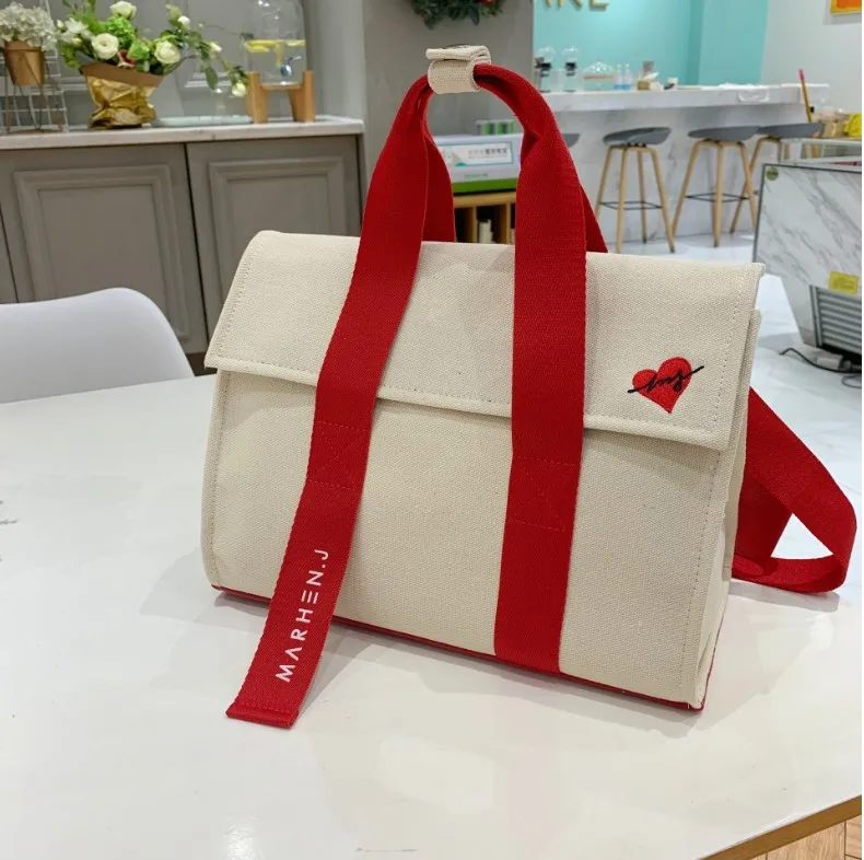 

Korea Style Cotton Shoulder Tote Canvas Pink Bags