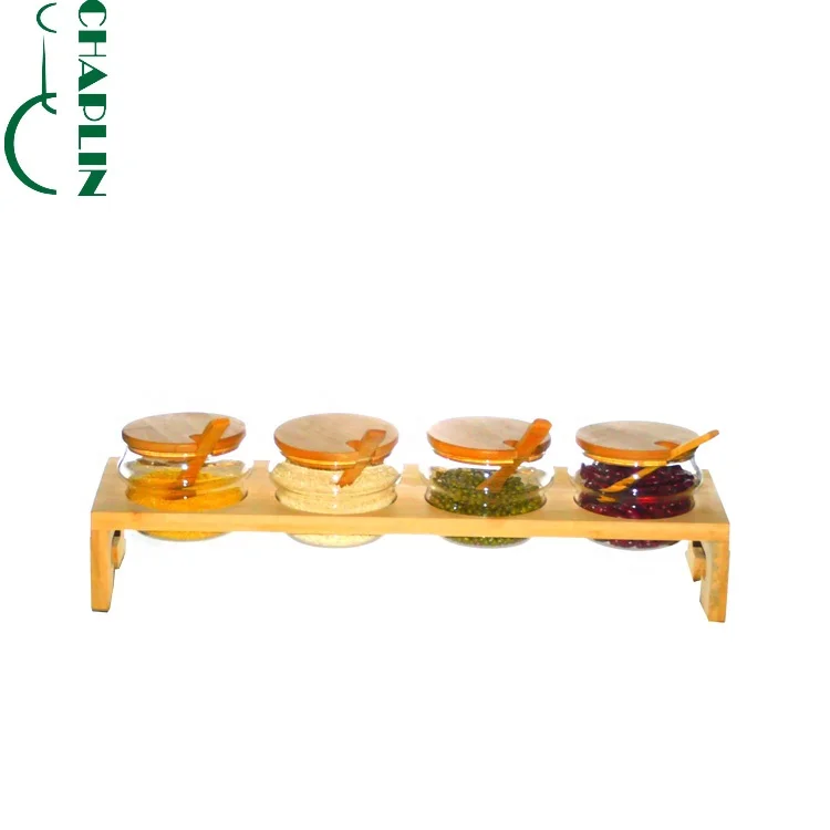 

3-4pic glass high borosilicate jar container for storage food sauce, Customized color