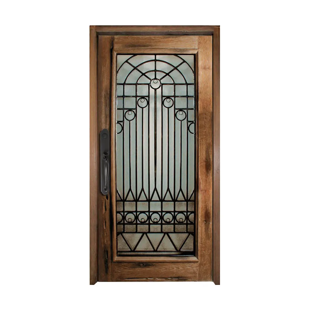 Cast Iron Wood Single Doors Iron Grill Design Flush Wrought Iron