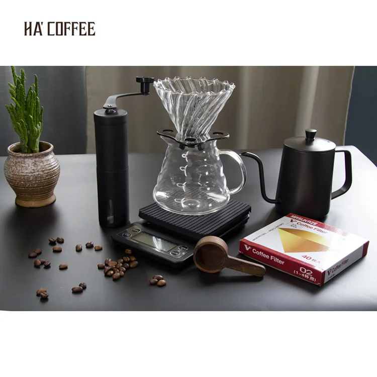 

TH1003 RTS ethiopian coffee electronic pounds gooseneck kettle entry level V60 dirp maker coffee set