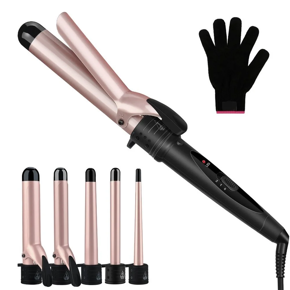 

Amazon 6 IN 1 Curling Iron Professional Instant Heat Up Curling Wand Set with 6 Interchangeable Ceramic Barrels Hair Curler, Customized color