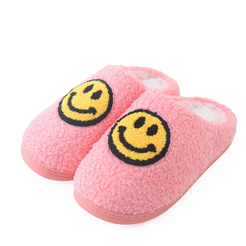 

Smile slippers Amazon children's slippers autumn winter cute smiley face warm and thick home cotton slippers, Picture