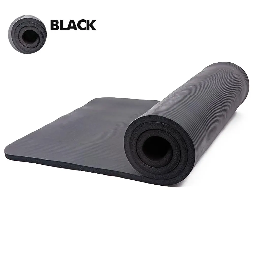 

NBR Rubber Yoga Mat ECO Friendly Hot Selling Exercise Machine Gym Equipment, Black