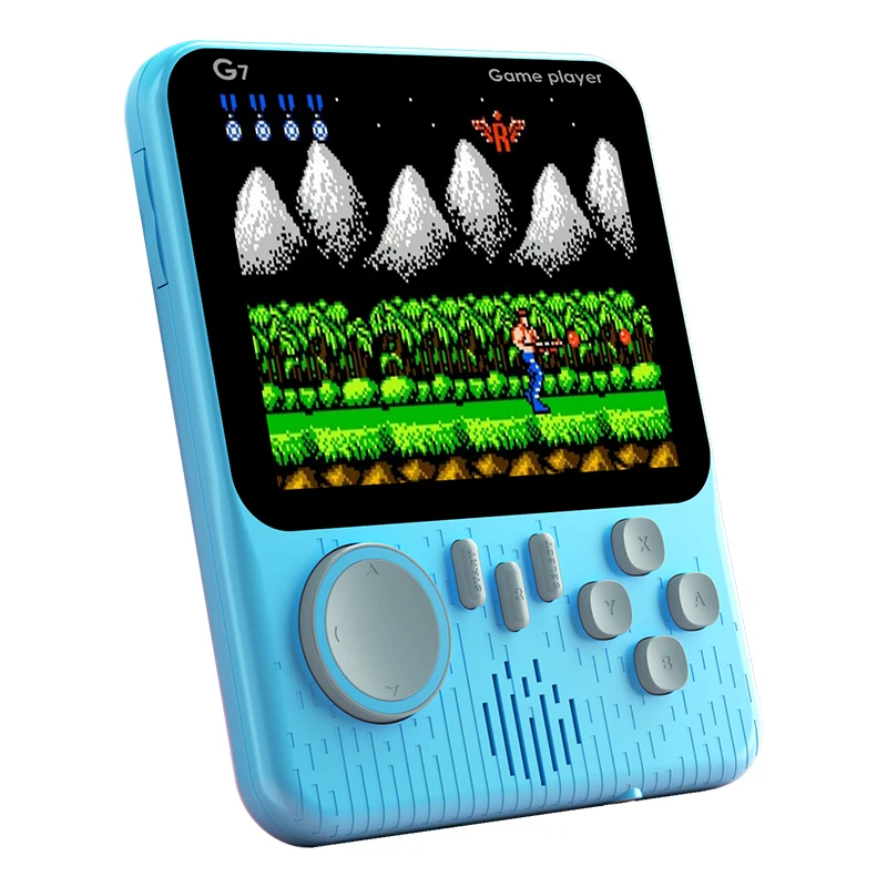 

G7 Handheld video game console 666 Retro Handheld Game Player 8 Bit 3.5 inch HD Screen Video Game Console with AV Cable Play, Pink/blue/grey/green