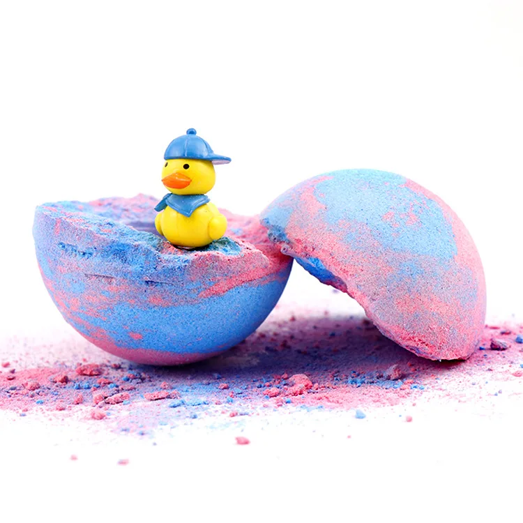 

Dropshipping Marshmallow blueberries scent Organic Natural Handmade Bubble Spa Bath Essential Oil Bath Bombs with toy