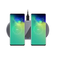 

30w twins wireless charger for samsung s9 kc double phones 15w charging pad with tempered glass