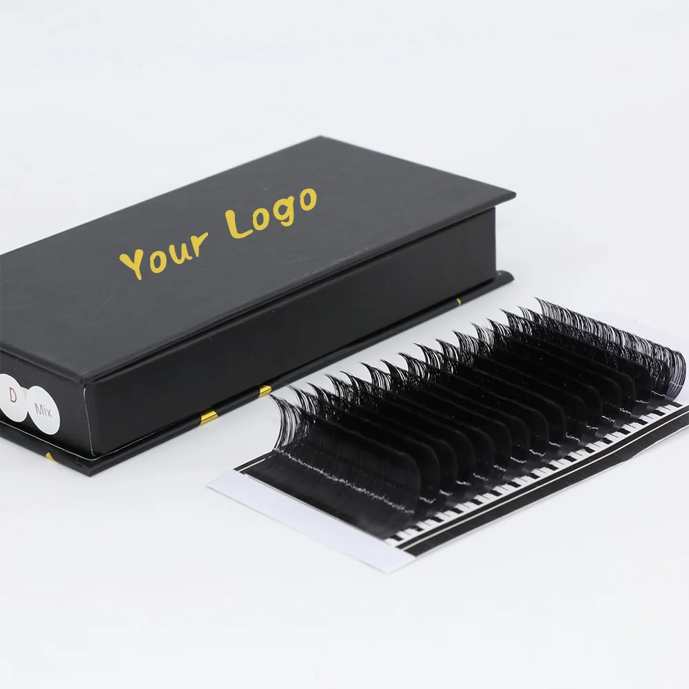 

0.03 dd curl high quality korean cashmere mink eyelash extension private label eyelash extension, Natural black