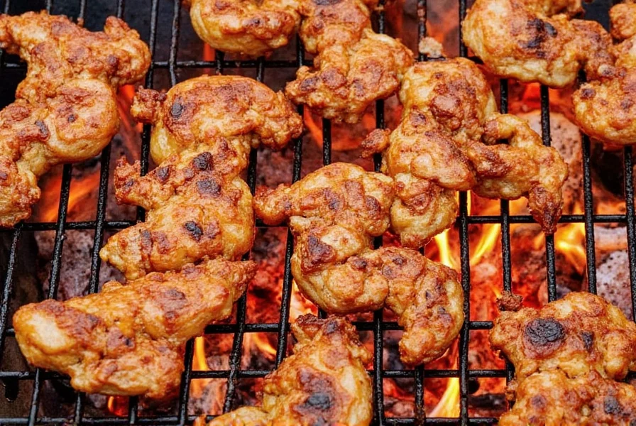 A charcoal grill with traditional pit-roasting setup