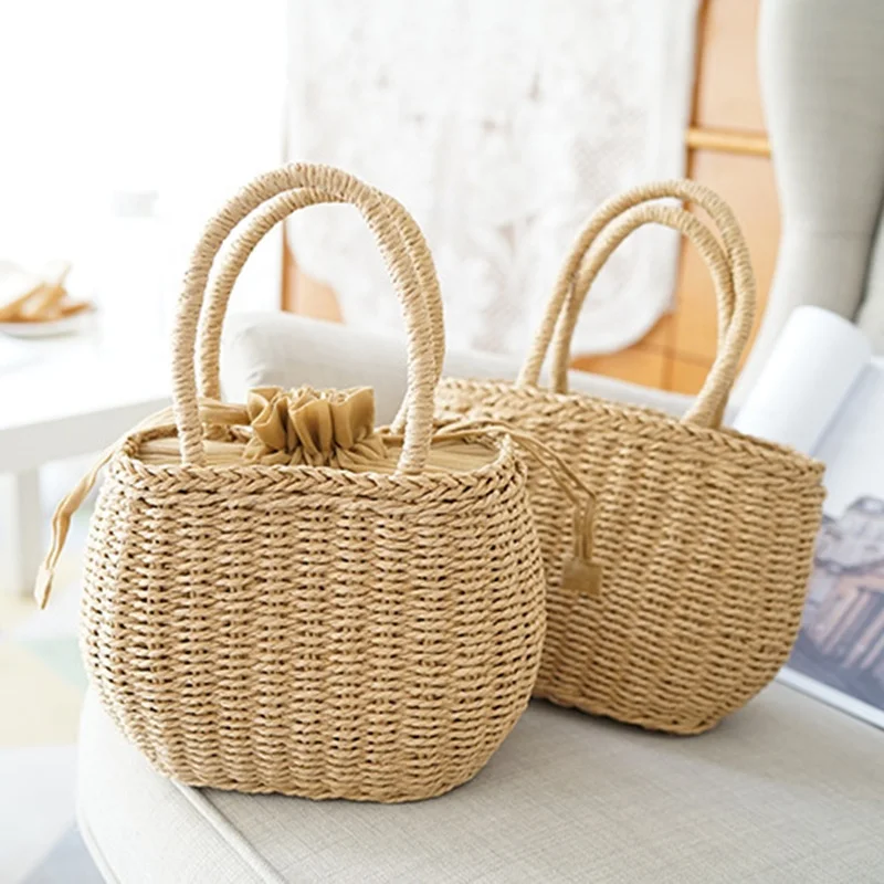 

New Design Customized Straw Market Bag With Great Price, Khaki