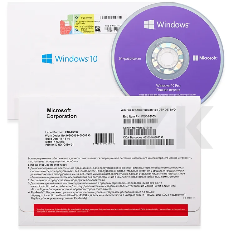 

Lifetime warranty German Russian Italian multi language Win 10 Pro key oem dvd pack used globally license key win 10 pro