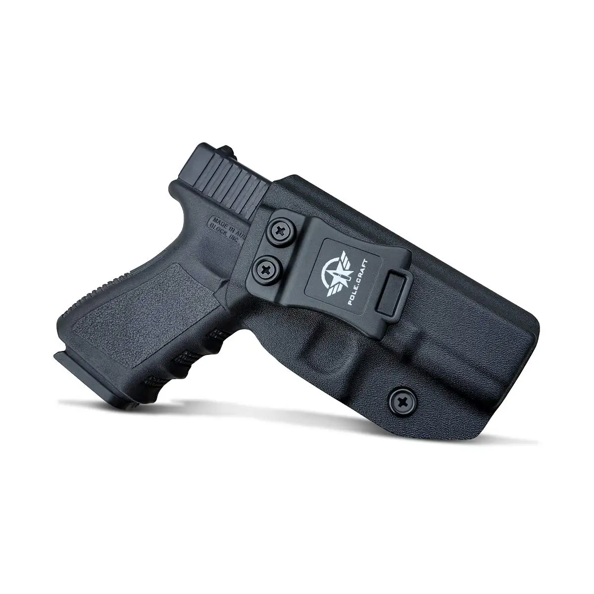 

PoLe.Craft Glock 19 Holster IWB Kydex Holster Custom Fit: Glock 19 19X 23 25 32 45 (Gen 3 4 5) Pistol - Inside Waistband