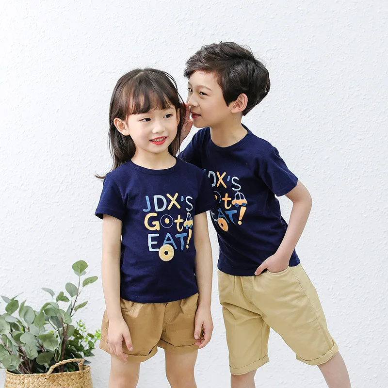 

Summer children's clothing short-sleeved t-shirt children cartoon tops for boys and girls pure cotton short-sleeved, Picture shows