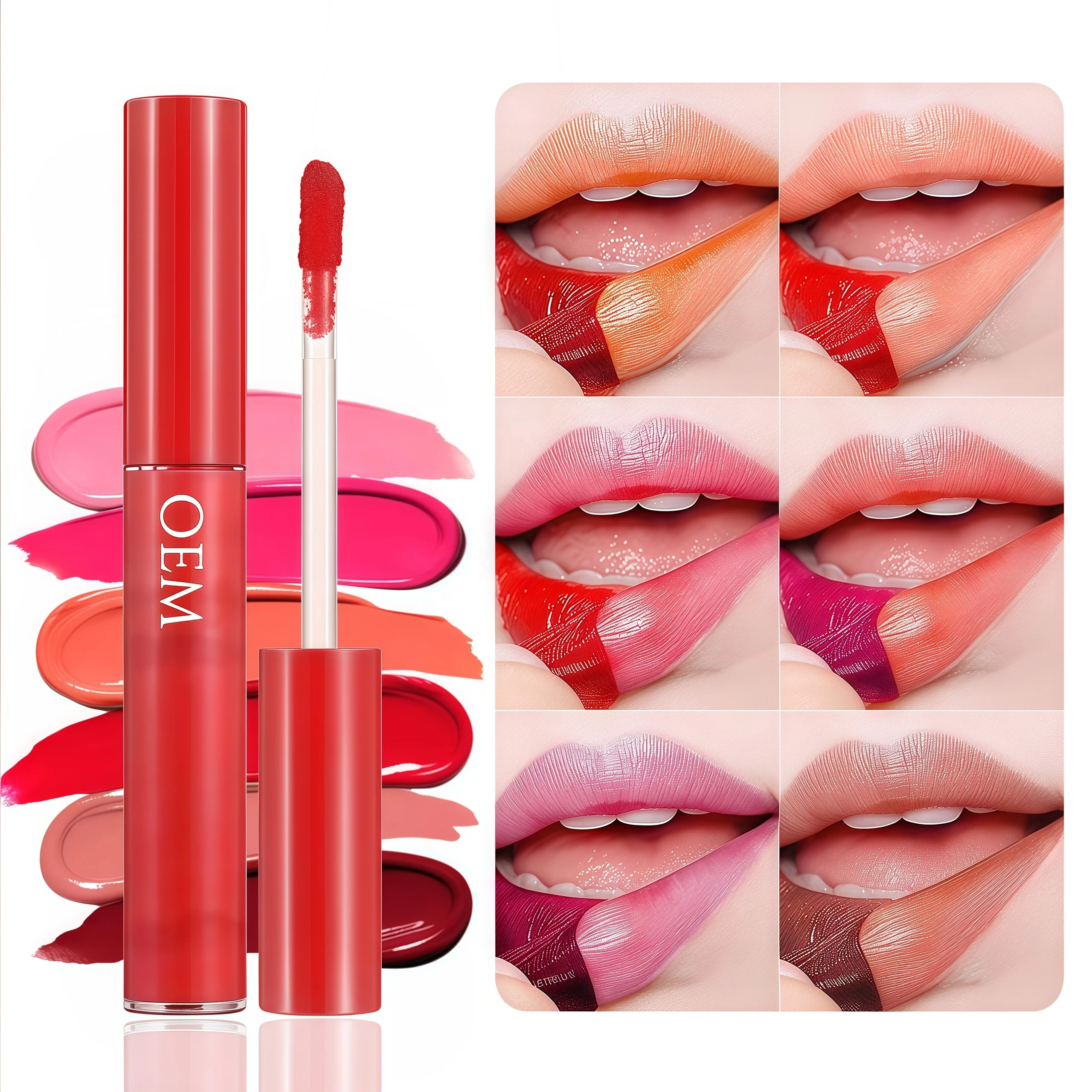Private Label New Arrival Long Lasting Custom Waterproof Non Sticky Tattoo Color Lip Gloss Matte Lip Tint Peel Off Lip Stain