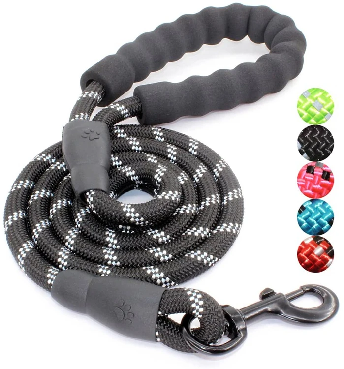 

Free sample durable nylon comfortable and soft padded handle reflective strong rope dog leash