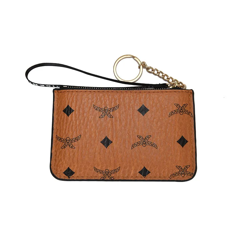 

2021 new short purse women retro print thin zipper mini small card bag soft money clip coin bag, Customized color