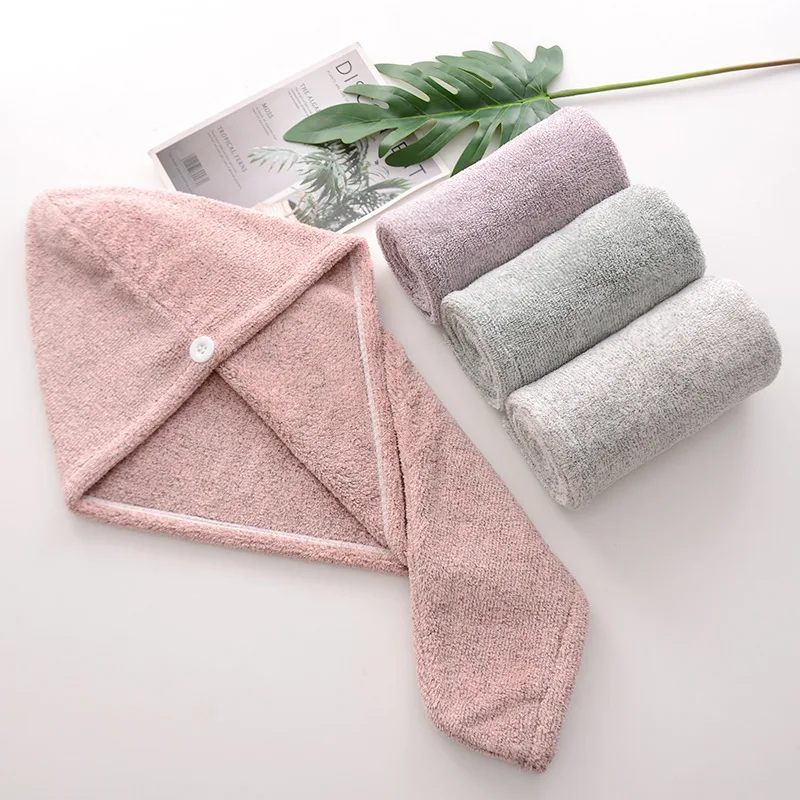 

Charcoal fiber Hair Towel Wrap turban towel super absorbent quick dry for Women, Multi color