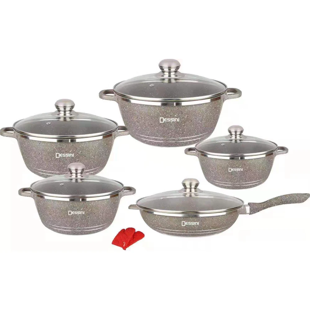 12pcs Dessini Aluminum Cookware Set Non-stick Die Casting Cookware Sets ...