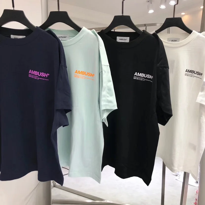 

19ss Ambush T Shirt men women 1:1 top quality reflective tshirt High Street Hip-Hop Cotton Top Tees Ambush T-shirt