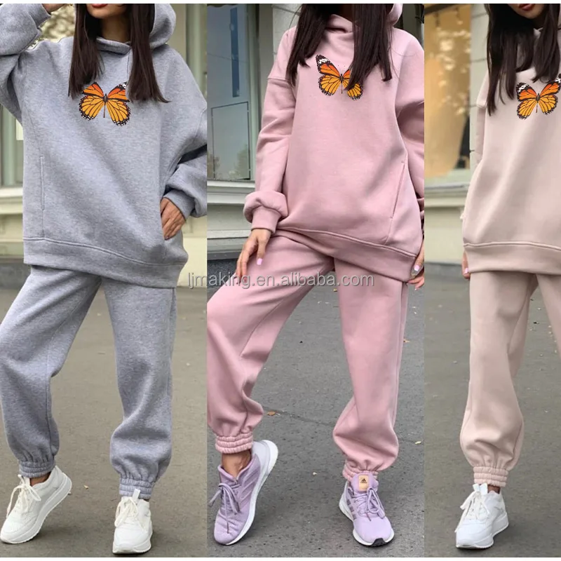 

Jogging sweatsuit 2021 Europe and the United States hot selling autumn and winter fashion ladies leisure 2 pieces, 5 color