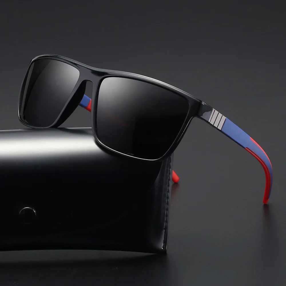 

2021 New Arrivals TR90 Fashion Square Mens Polarized Glasses Designer Outdoor Driving Cycling Sunglasses man, As the pcitures