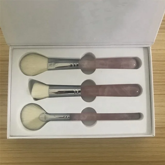

#Ready to Ship#Rose Quartz Pink Makeup Brush 3-in-1