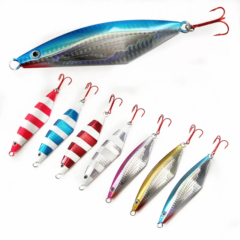 

Top Right 20g 40g 60g 80g 100g 120g 150g 180g Jig068 Slow Fall Jig Vertical Metal Flat Lure Japan Quality Fishing Lure, 7 colors