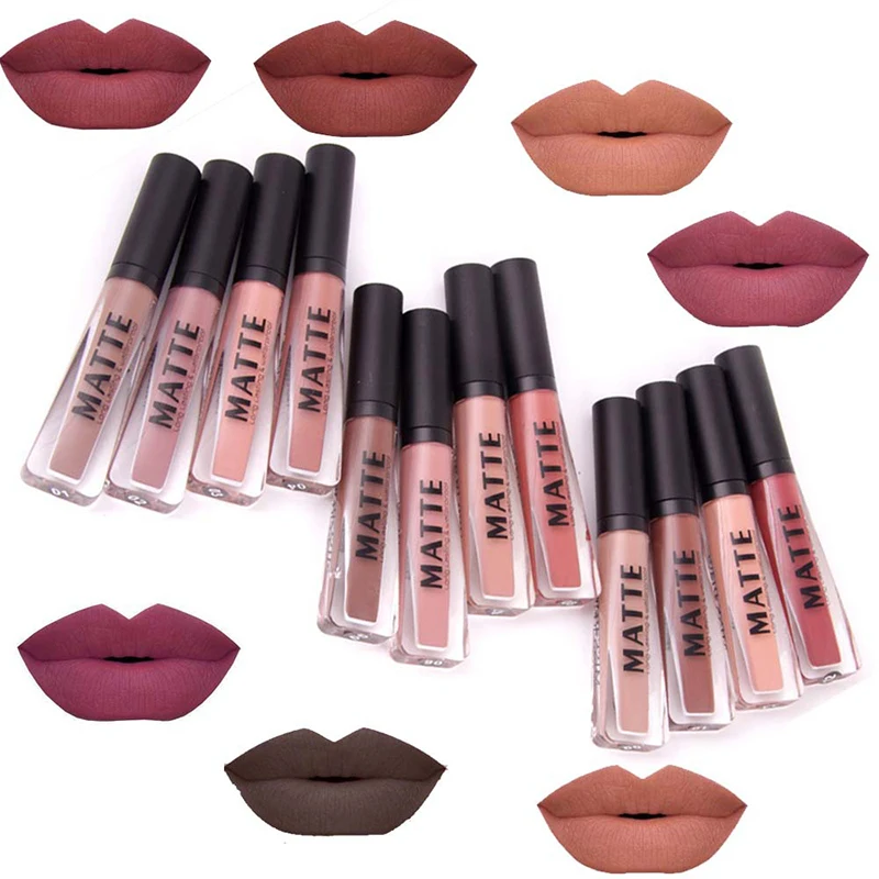 

Hot sale long lasting private label liquid matte lipstick, Multi-colors