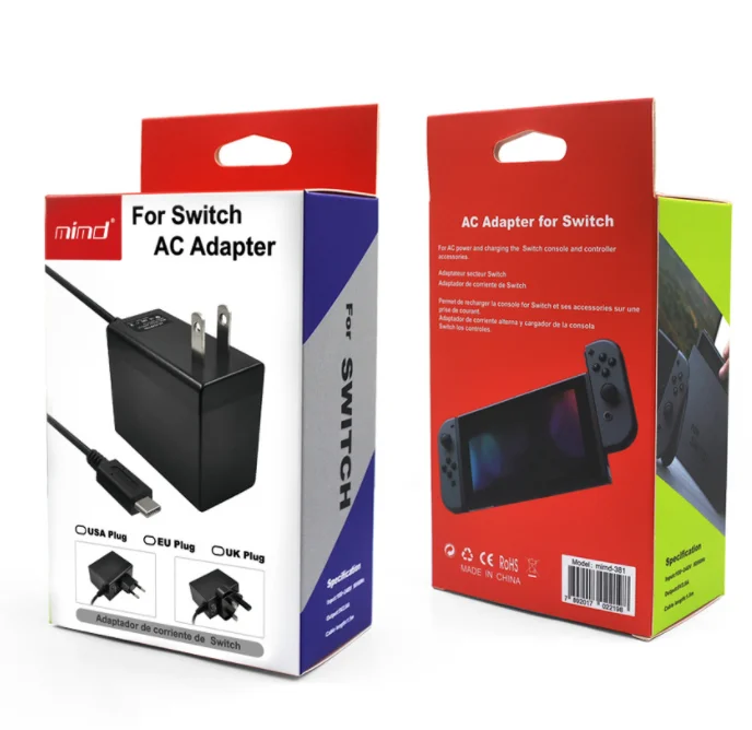 

EU US Plug NS Game Console AC Adapter Charger For Nintendo Switch 2.6A USB Charging For N-Switch Travel Power Supply