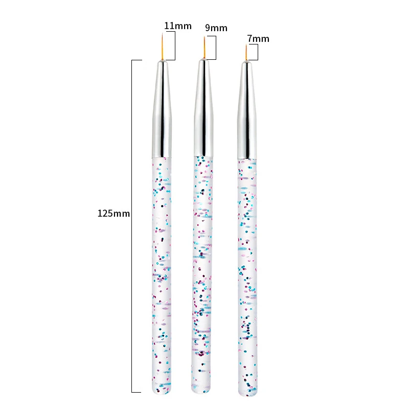 

Private Label Vegan Water activated Neon Glow pastel color Make up Eyeliner brush Nail Liner Brush, Different color