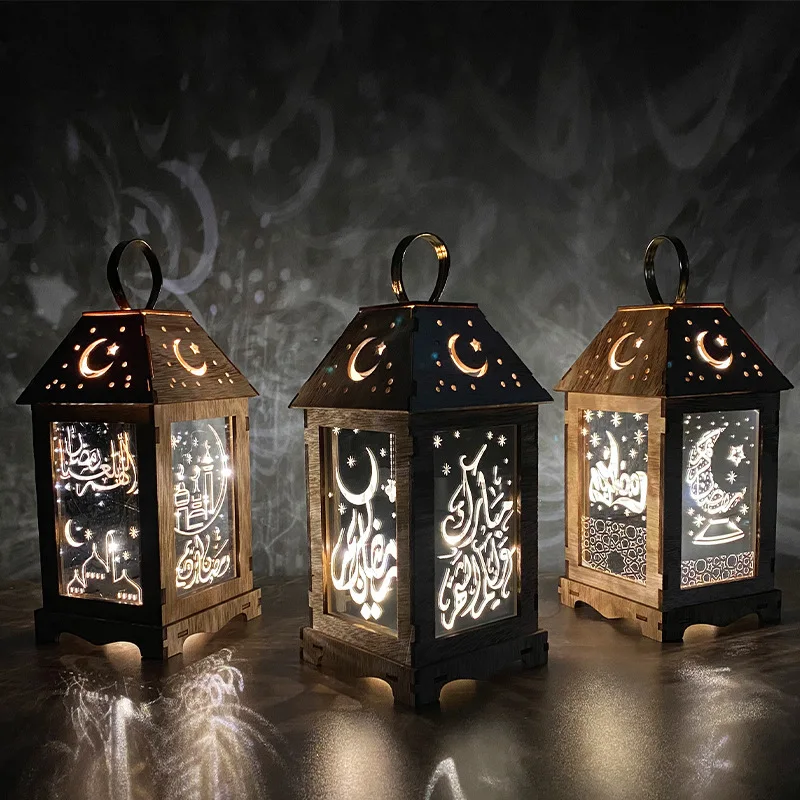 

Nicro Middle East Moslem LED Wooden Wind Lamp Decoration EID MUBARAK Ramadan Festival Decorative Light Fittings